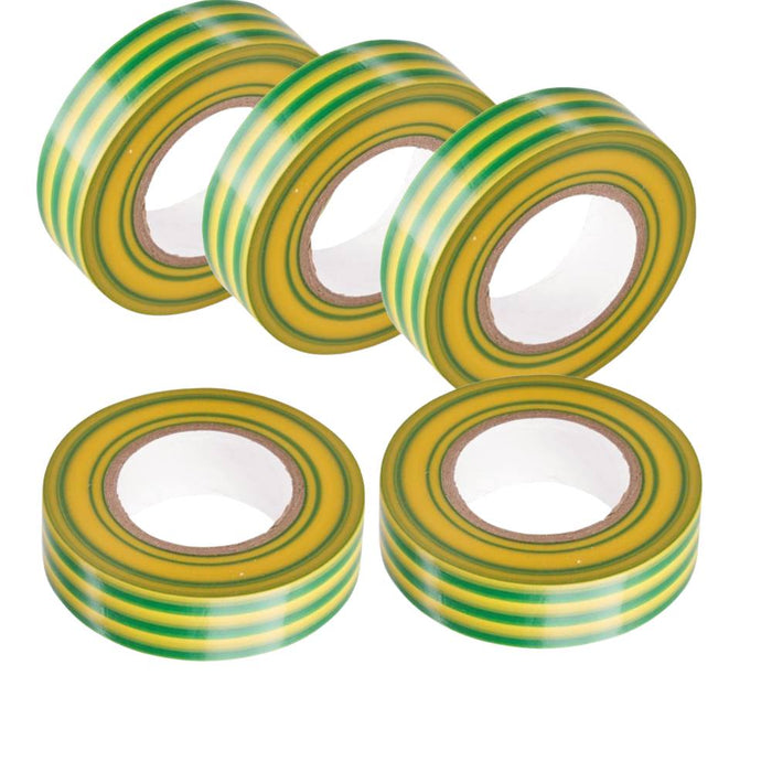 Kit nastro isolante in pvc autoestinguente multicolore per impianti sicuri *** colore giallo/verde, dimensioni 19 mm ...