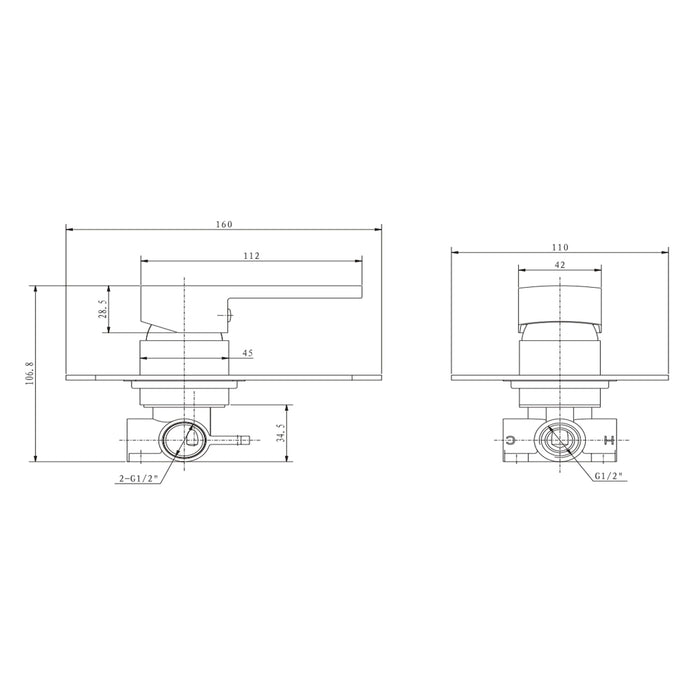 Ogomondo miscelatore incasso doccia 005 in ottone cromato *** confezione 1