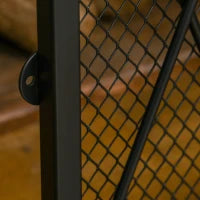 Parascintille per Camino in Metallo con 3 Pannelli Pieghevoli, 120x11.5x79 cm, Nero