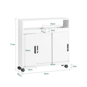 organizer bagno mobile bagno salvaspazio portarotolo bianco BZR02-W
