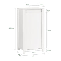 Mobile Porta Biancheria Per Bagno Mobile Lavanderia Con Sacco Portabiancheria Pieghevole Bianco 45x35x85,5cm BZR100-W SoBuy