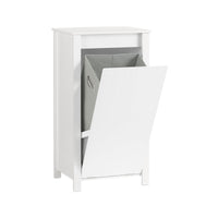 Mobile Porta Biancheria Per Bagno Mobile Lavanderia Con Sacco Portabiancheria Pieghevole Bianco 45x35x85,5cm BZR100-W SoBuy