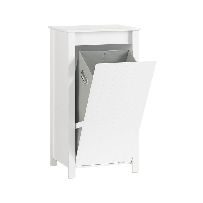 Mobile Porta Biancheria Per Bagno Mobile Lavanderia Con Sacco Portabiancheria Pieghevole Bianco 45x35x85,5cm BZR100-W SoBuy
