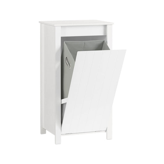 Mobile Porta Biancheria Per Bagno Mobile Lavanderia Con Sacco Portabiancheria Pieghevole Bianco 45x35x85,5cm BZR100-W SoBuy