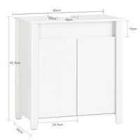 Mobile Sottolavabo Mobile Bagno Mobiletto Per Lavandino Bagno Bianco 60x34x65,5cm BZR101-W SoBuy