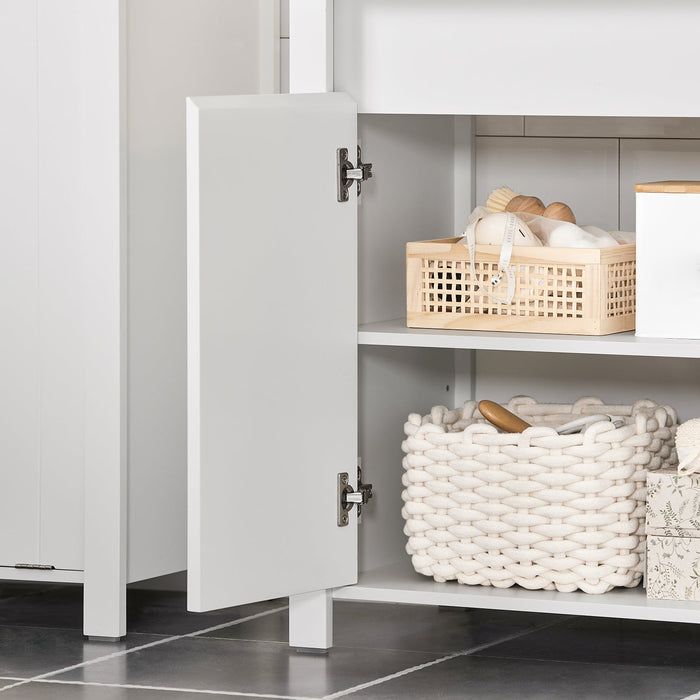 Mobile Sottolavabo Mobile Bagno Mobiletto Per Lavandino Bagno Bianco 60x34x65,5cm BZR101-W SoBuy