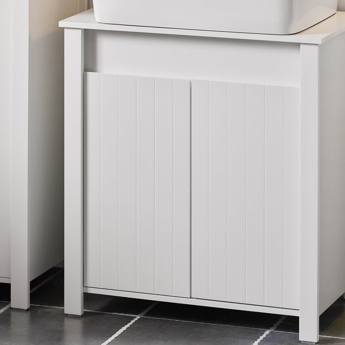 Mobile Sottolavabo Mobile Bagno Mobiletto Per Lavandino Bagno Bianco 60x34x65,5cm BZR101-W SoBuy