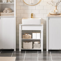 Mobile Sottolavabo Mobile Bagno Mobiletto Per Lavandino Bagno Bianco 60x34x65,5cm BZR101-W SoBuy