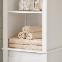 Mobile Colonna Bagno Mobile Alto Con Portabiancheria Apribile Mobile Bagno Mobile Bagno Stretto Bianco 45x35x171cm BZR102-W SoBuy