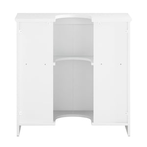 Mobile Sottolavabo Con 2 Ante Pieghevoli Mobile Bagno Mobile Lavabo Bianco 60x30x60cm BZR108-II-W