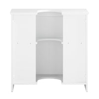 Mobile Sottolavabo Con 2 Ante Pieghevoli Mobile Bagno Mobile Lavabo Bianco 60x30x60cm BZR108-II-W