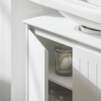 Mobile Sottolavabo Con 2 Ante Pieghevoli Mobile Bagno Mobile Lavabo Bianco 60x30x60cm BZR108-II-W