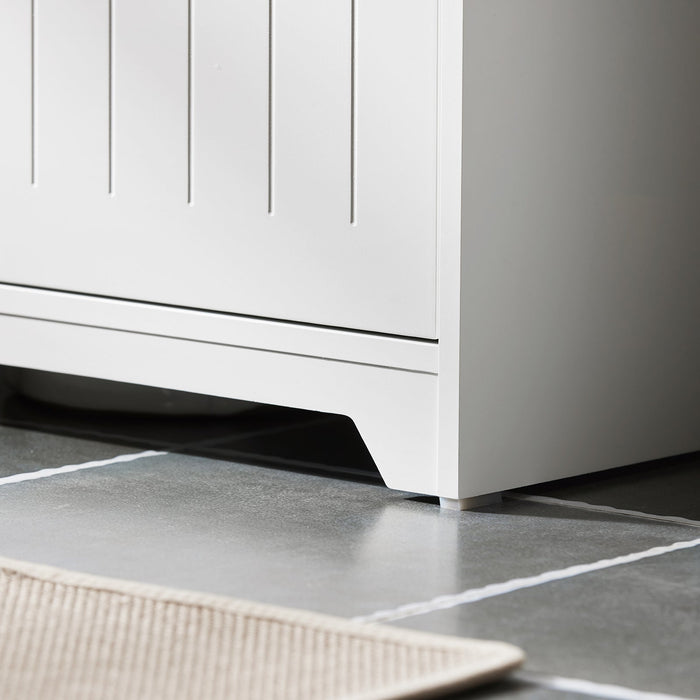 Mobile Sottolavabo Con 2 Ante Pieghevoli Mobile Bagno Mobile Lavabo Bianco 60x30x60cm BZR108-II-W