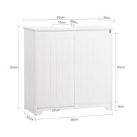 Mobile Sottolavabo Mobile Bagno Mobile Base Per Lavabo Con 2 Ante Bianco 60x30x60cm BZR108-W SoBuy