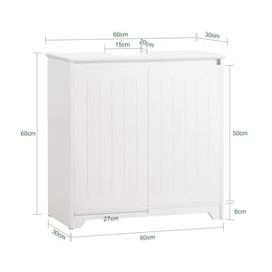 Mobile Sottolavabo Mobile Bagno Mobile Base Per Lavabo Con 2 Ante Bianco 60x30x60cm BZR108-W SoBuy