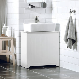 Mobile Sottolavabo Mobile Bagno Mobile Base Per Lavabo Con 2 Ante Bianco 60x30x60cm BZR108-W SoBuy