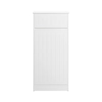 SoBuy Armadietto da Bagno con Cesto portabiancheria –Mobile Lavanderia con Cassetto – Armadio Compatto per Piccoli Spazi, Mobiletto Bagno Salvaspazio in Legno, 40x90x38cm, Bianco, BZR110-W