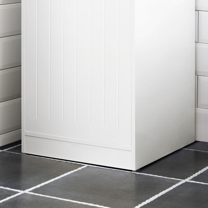 SoBuy Armadietto da Bagno con Cesto portabiancheria –Mobile Lavanderia con Cassetto – Armadio Compatto per Piccoli Spazi, Mobiletto Bagno Salvaspazio in Legno, 40x90x38cm, Bianco, BZR110-W