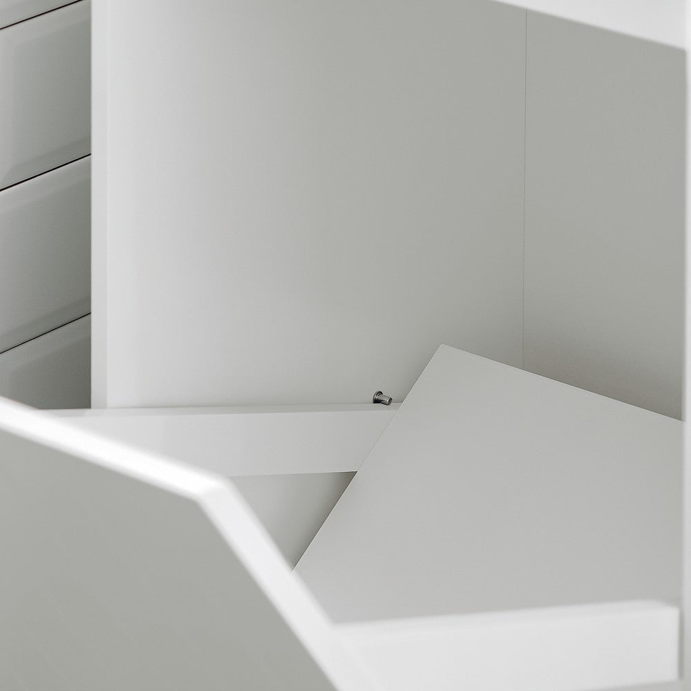 SoBuy Armadietto da Bagno con Cesto portabiancheria –Mobile Lavanderia con Cassetto – Armadio Compatto per Piccoli Spazi, Mobiletto Bagno Salvaspazio in Legno, 40x90x38cm, Bianco, BZR110-W