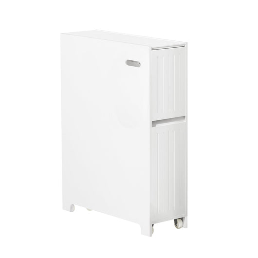 Carrellino Salvaspazio Mensola Nicchia 20cm Con Ruote Organizzatore Bagno Mobiletto Bagno Mobile Porta Carta Igienica Bianco 20x60x75cm BZR111-W SoBuy