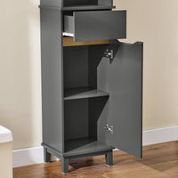 SoBuy Mobile alto da bagno Mobile colonna bagno salvaspazio Armadio da terra Colore grigio 35x30x170 cm BZR112-DG