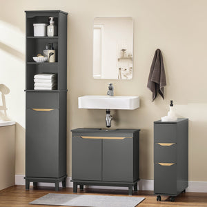 SoBuy Mobile alto da bagno Mobile colonna bagno salvaspazio Armadio da terra Colore grigio 35x30x170 cm BZR112-DG