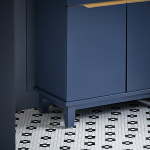 Mobile Sottolavabo Con 2 Ante Senza Lavandino Mobile Mobiletto Per Lavandino Bagno Blu, 60x30x59cm, BZR113-B SoBuy