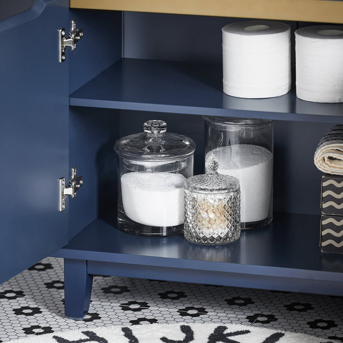 Mobile Sottolavabo Con 2 Ante Senza Lavandino Mobile Mobiletto Per Lavandino Bagno Blu, 60x30x59cm, BZR113-B SoBuy