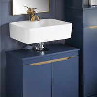 Mobile Sottolavabo Con 2 Ante Senza Lavandino Mobile Mobiletto Per Lavandino Bagno Blu, 60x30x59cm, BZR113-B SoBuy
