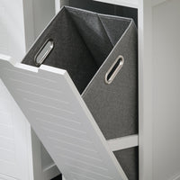 Mobile Lavanderia Con Sacco Portabiancheria Pieghevole Cassettiera Portabiancheria Mobiletto Bagno Bianco 30x30x90 Cm BZR122-W SoBuy