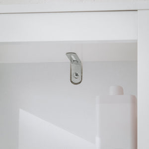 Mobile Alto Con Sacco Portabiancheria Pieghevole Mobiletto Bagno Scaffale Bianco 30x30x145cm BZR123-W SoBuy