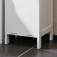 Mobile Alto Con Sacco Portabiancheria Pieghevole Mobiletto Bagno Scaffale Bianco 30x30x145cm BZR123-W SoBuy