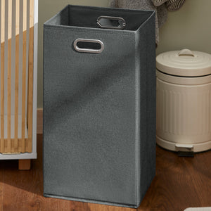 Mobile Lavanderia Con Sacco Portabiancheria Pieghevole Cassettiera Portabiancheria Mobiletto Bagno Bianco-Naturale, 32x33x85cm BZR126-W SoBuy