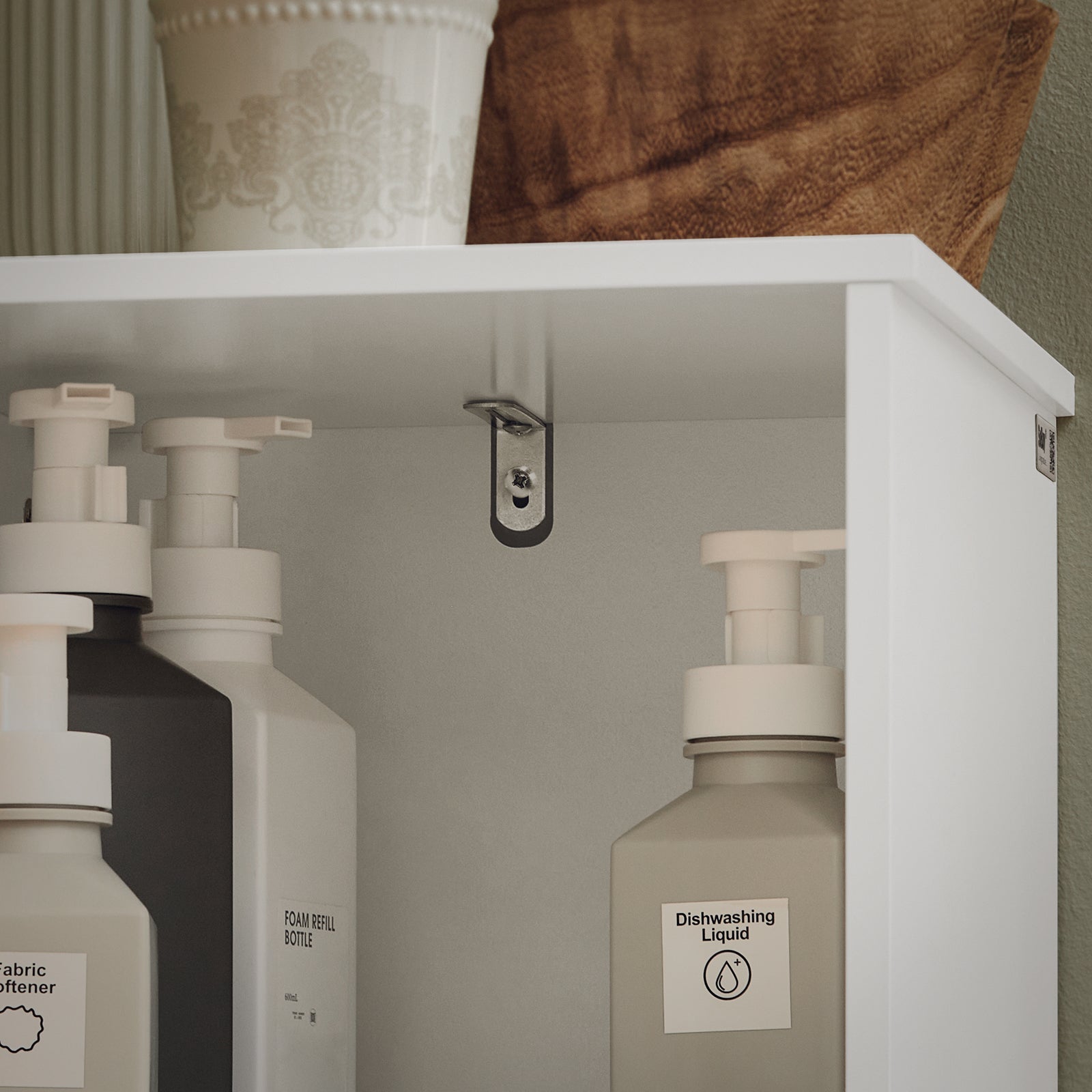 Mobile Alto Da Bagno Mobile Colonna Bagno Mensola Bagno Stretta Bianco-Naturale 33x33x165cm BZR127-W SoBuy