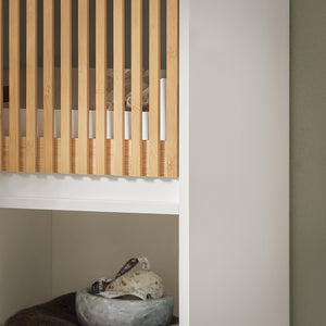 Mobile Alto Da Bagno Mobile Colonna Bagno Mensola Bagno Stretta Bianco-Naturale 33x33x165cm BZR127-W SoBuy