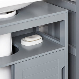 Mobile Sottolavabo Per Bagno Con Poggiapiedi FRG128-II-SG SoBuy