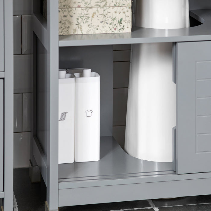 Mobile Sottolavabo Per Bagno Con Poggiapiedi FRG128-II-SG SoBuy