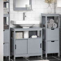 Mobile Sottolavabo Per Bagno Con Poggiapiedi FRG128-II-SG SoBuy