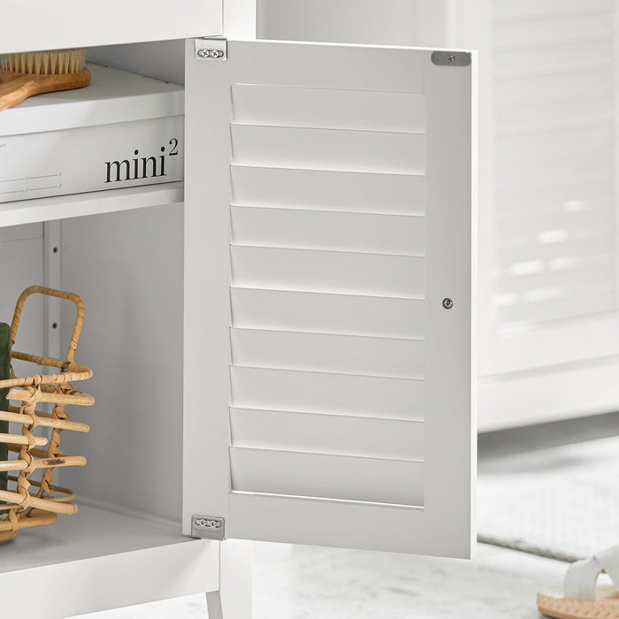 Mobiletto da Bagno salvaspazio Armadietto in Legno Bianco L60*P26*A90 cm, BZR13-W