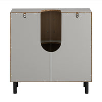 Mobile Sottolavabo Con 2 Ante Mobile Bagno Mobile Lavabo Grigio E Naturale 60x30x60.5cm BZR133-NG