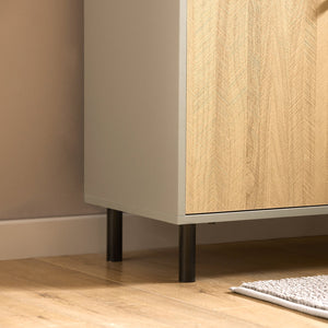 Mobile Sottolavabo Con 2 Ante Mobile Bagno Mobile Lavabo Grigio E Naturale 60x30x60.5cm BZR133-NG