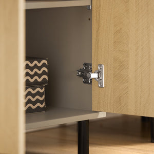 Mobile Sottolavabo Con 2 Ante Mobile Bagno Mobile Lavabo Grigio E Naturale 60x30x60.5cm BZR133-NG