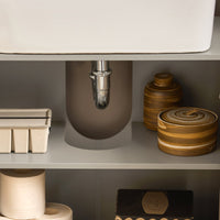 Mobile Sottolavabo Con 2 Ante Mobile Bagno Mobile Lavabo Grigio E Naturale 60x30x60.5cm BZR133-NG