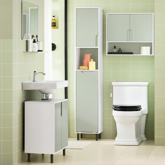 SoBuy Armadio Colonna salvaspazio Mobiletto salvaspazio Scaffale Alto Mobiletto Bagno Verde 31x30x167cm BZR137-GR
