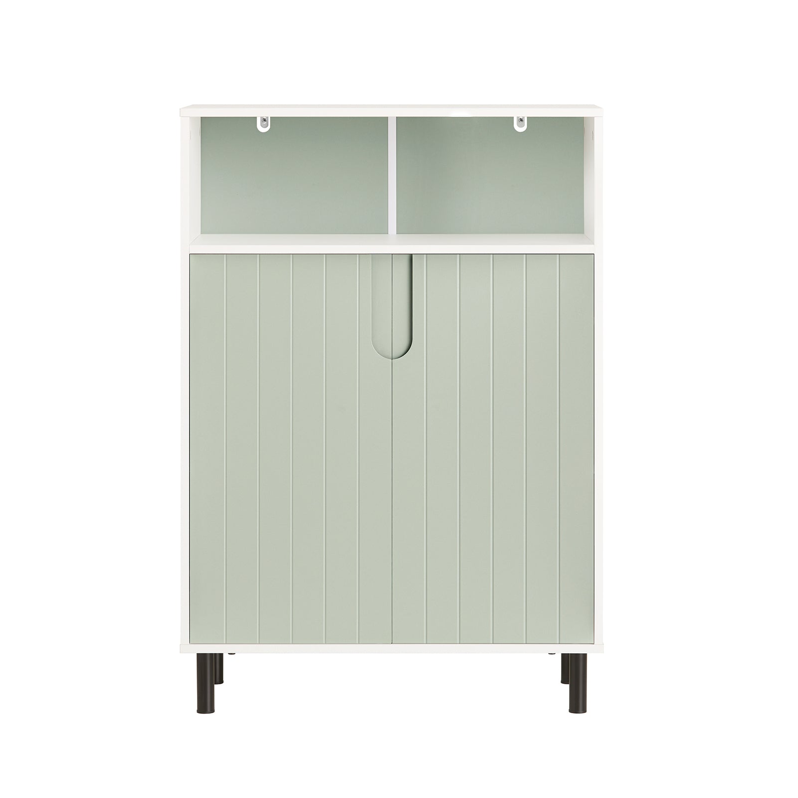 SoBuy Mobiletto bagno Mobile bagno con 3 Ripiani e 2 Ante, Armadietto portaoggetti Mobile contenitore Verde 60x30x87cm, BZR138-GR