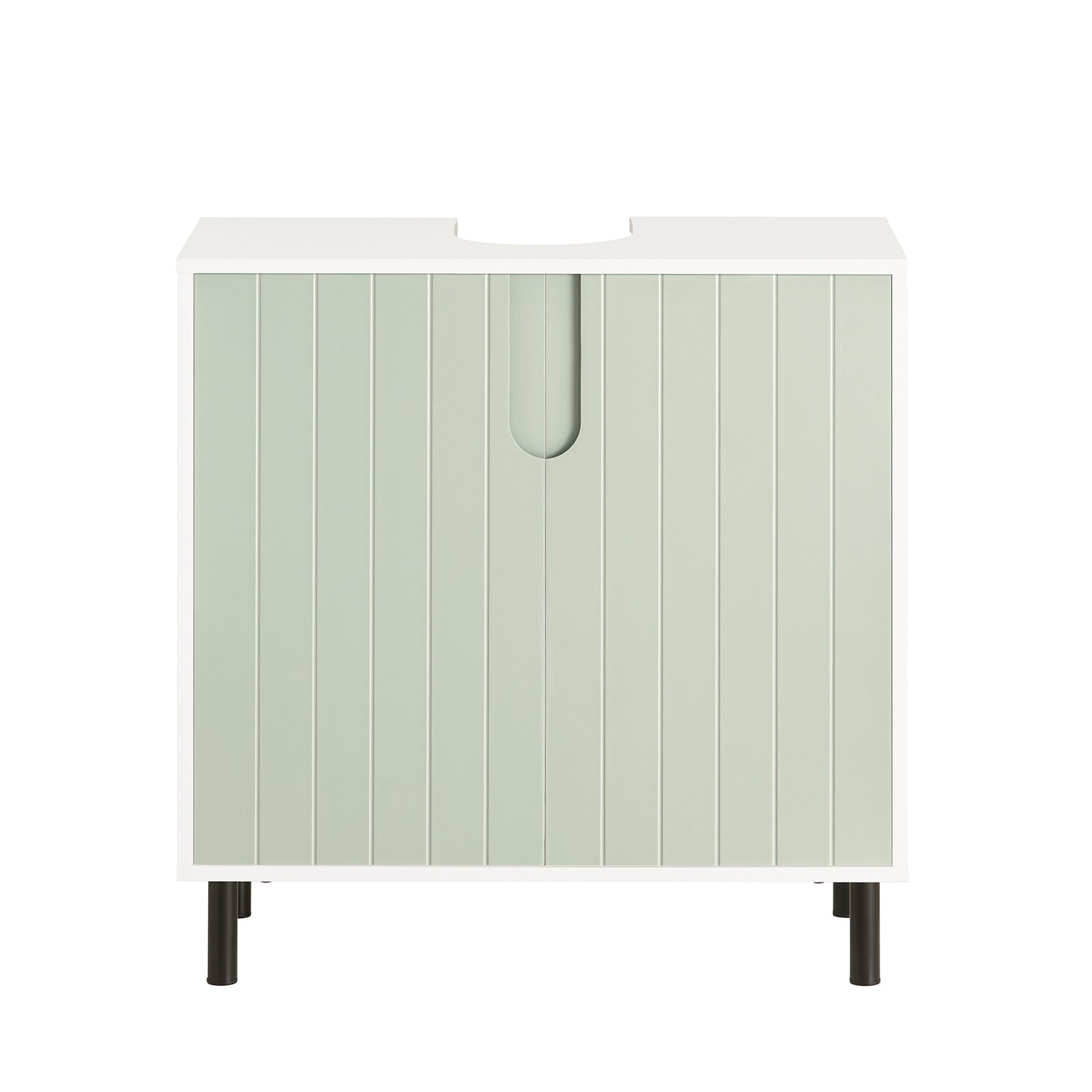 SoBuy Mobile sottolavabo Mobile bagno con Armadietto a 2 Ante e 2 Ripiani, Mobiletto Bagno Salvaspazio in Legno Verde 60x30x60cm BZR139-GR
