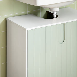 SoBuy Mobile sottolavabo Mobile bagno con Armadietto a 2 Ante e 2 Ripiani, Mobiletto Bagno Salvaspazio in Legno Verde 60x30x60cm BZR139-GR