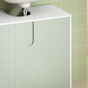 SoBuy Mobile sottolavabo Mobile bagno con Armadietto a 2 Ante e 2 Ripiani, Mobiletto Bagno Salvaspazio in Legno Verde 60x30x60cm BZR139-GR