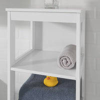 Mobiletto da Bagno salvaspazio Scaffale Scala con 5 Ripiani Lunghezza 30x30x139 cm, Bianco BZR14-W