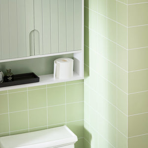 Mobiletto Bagno Da Parete Pensile Bagno Pensile Cucina Con 3 Ripiani E 2 Ante Verde 60x15x54cm BZR140-GR